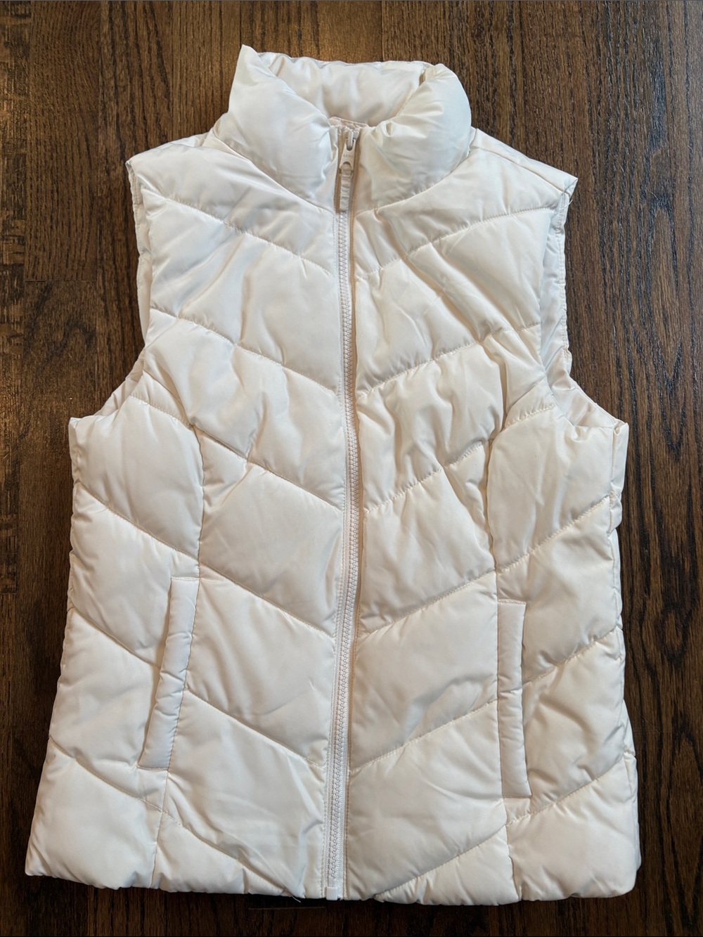Aeropostale Remixed Down Women's Ivory Quilted Puffer Vest Size XS
